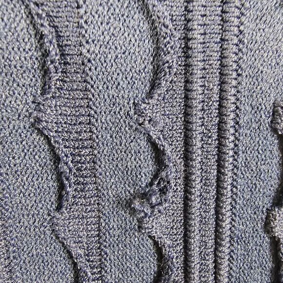 Shoshanna Janice Textured Knit Dress in Navy Blue - Size L - Picture 9 of 10